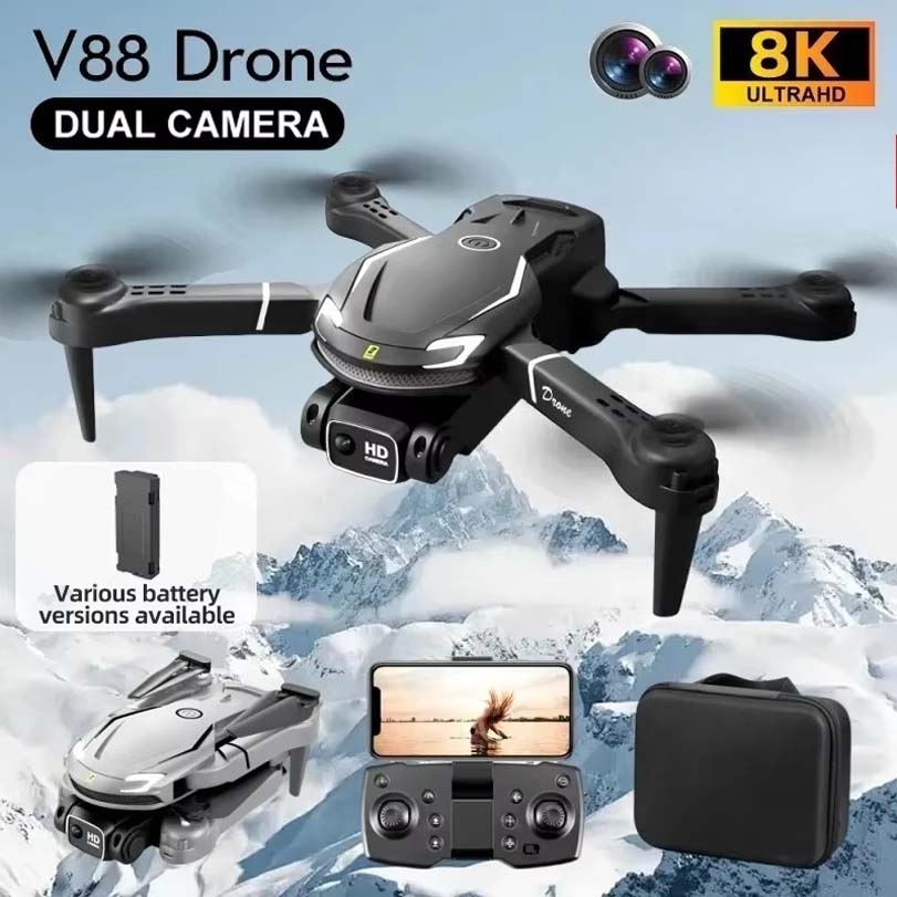 Drone Video Production - XiaomiドローンV88 8KプロフェッショナルHD空撮リモコン航空機折りたたみクアッドコプター減圧おもちゃミニドローン用