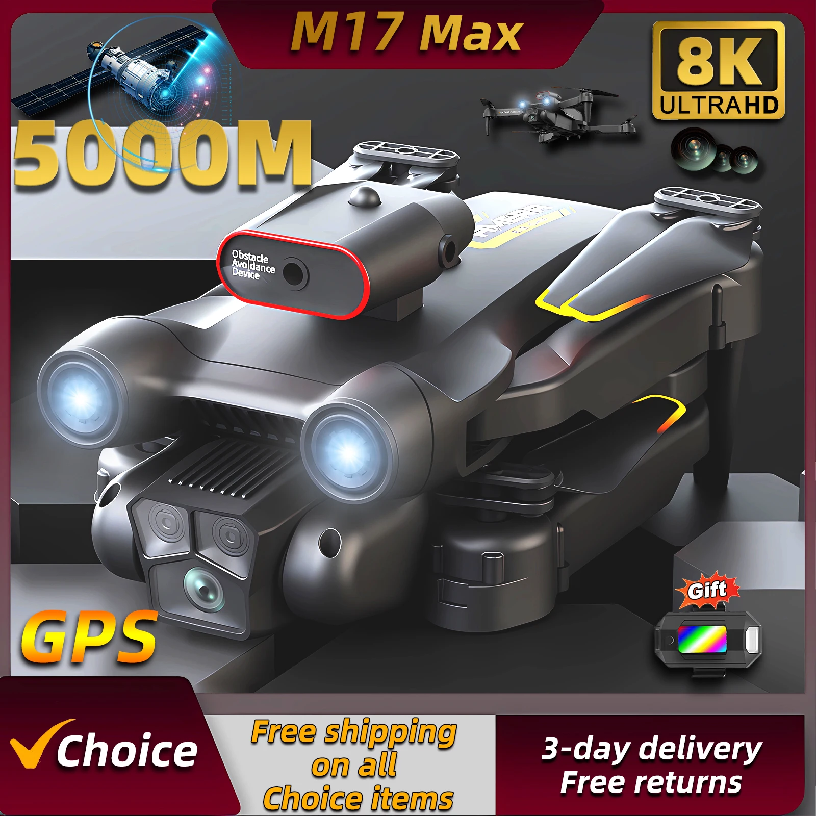 Drone Multispectral - 新型M17 Maxドローン 8Kプロフェッショナル オプティカルフロー ドローン トリプルHDカメラ