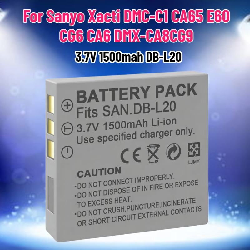 Drone Cinematic - 3.7V 1500mah DB-L20 バッテリー Sanyo Xacti